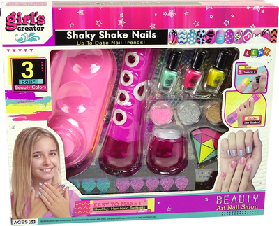 Zestaw piękności LEAN Toys do malowania paznokci z dozownikiem brokatu lakierem i naklejkami 10495 (5904665993354)