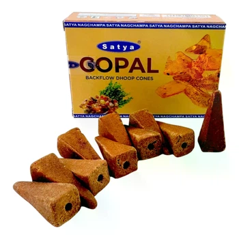 Благовония натуральные конусные Copal Backflow Dhoop Cone Янтарь Satya 36289