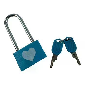 Замок "Love Locks" с сердцем, голубой, 7×3,3×1,1 см 35997A