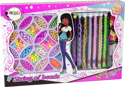 Zestaw do robienia biżuterii LEAN Toys z koralikami do włosów 15804 (5905679073124)