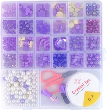 Zestaw do robienia biżuterii LEAN Toys z spineczkami Fioletowy 13458 (5905323216983)