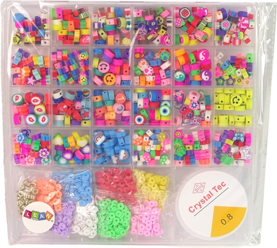 Zestaw do robienia biżuterii LEAN Toys Różne Wzory z buźkami i literkami 13454 (5905323216945)