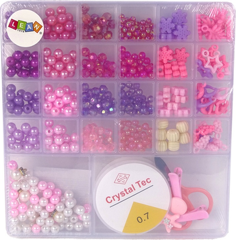 Zestaw do robienia biżuterii LEAN Toys z zawieszkami i spineczkami Różowy 13457 (5905323216976)