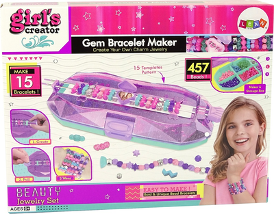 Zestaw do robienia bransoletek LEAN Toys z koralikami w pojemniku kreatorze 10497 (5904665993378)