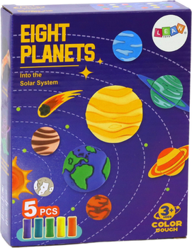Zestaw plastyczny LEAN Toys Ciastolina do tworzenia 8 planet z foremkami 5 kolorów 17920 (5905991007708)