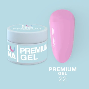 Гель LUNAMoon Premium Gel №22 - чайная роза 15 мл для укрепления, выравнивания и наращивания ногтей
