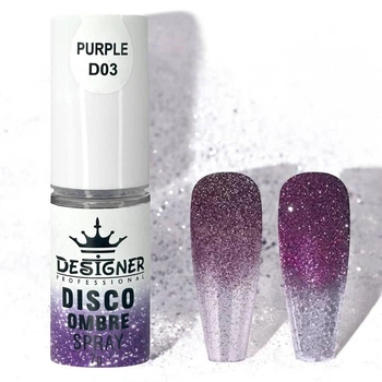 Светоотражающая спрей-пудра Purple D03 для омбре Disco Ombre Spray Дизайнер (7г) для дизайна ногтей