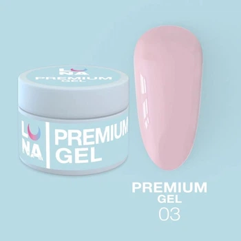 Гель LUNAMoon Premium Gel №3 (нежно-розовый) на 50 мл для укрепления, выравнивания и наращивания ногтей