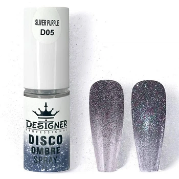 Светоотражающая спрей-пудра Silver purple D05 для омбре Disco Ombre Spray Дизайнер (7г) для дизайна ногтей