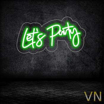 Неонова вивіска "Let's Party" 50х25 см 500
