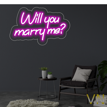 Неонова вивіска "Will You Marry Me?" 50х30 см 500