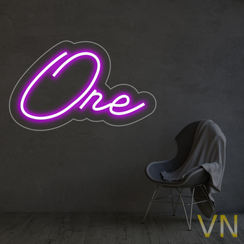 Неонова вивіска "One" 50х29 см 500