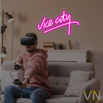 Неонова вивіска "vice city" 60х37 см