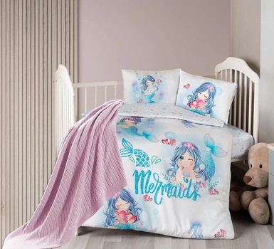 Постільна білизна для новонароджених з пледом First Choice Baby Digital Satin Nirvana Mermaid