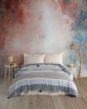 Хлопковое покрывало Moss Basile 220 x 240 см Mavi