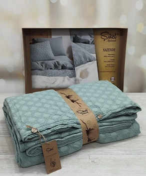 Постельное белье Sikel Nazende муслин хлопок 100% евро Turquoise