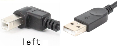 Кабель Value для принтера USB 2.0 AM/BM кутовий, 90 градусів вліво 1 м Чорний (s0671)