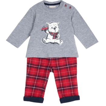 Пижама для мальчика Chicco 76348.075 74 см Серый/Красный