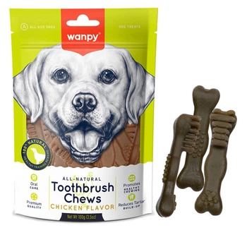 Ласощі для собак Wanpy Toothbrush Chews Chicken з куркою 100 гр
