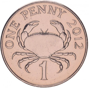 Монета Гернси 1 пенни 2012 UNC (KM#89)