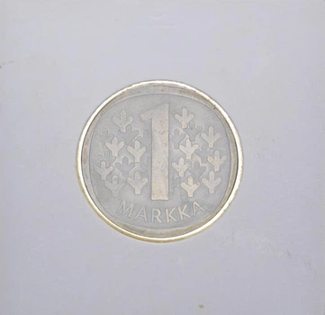 Монета Финляндия 1 марка 1966 F-VF Серебро