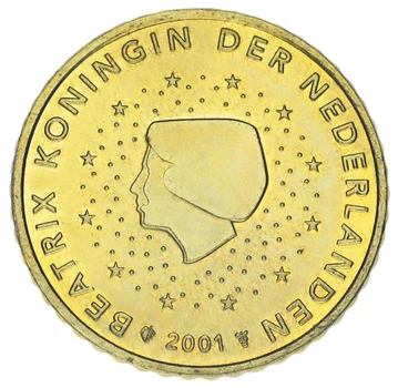 Монета Нидерланды 50 евроцентов 2001 UNC