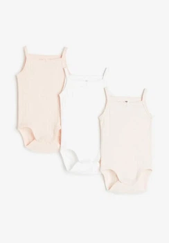 Боді-маєчка для дівчинки білий та світло-рожевий 3шт H&M 92см (400011493)