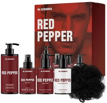 Парфюмерный набор косметики для мужчин Mr.Scrubber Red Pepper Perfumed Men's Essentials Set (4820200415765)