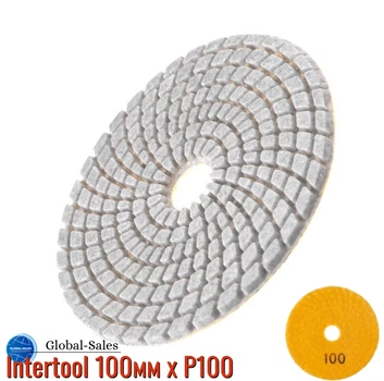Круг алмазный шлифовальный на липучке Intertool 100мм x P100 (BT-0907)