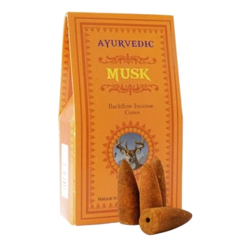 Ароматические конусы Муск Жидкий дым Ayurvedic BACK FLOW Благовония