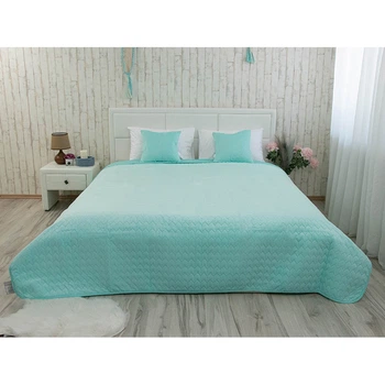 Покрывало двусторонее Руно 180x220 см - Велюр Tiffany мятный (22253)