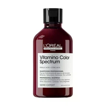 Шампунь L'Oreal Professionnel Serie Expert Vitamino Color Spectrum Professional Shampoo для сияющего блеска и сохранения 5 измерений цветового спектра после окрашивания волос, 300 мл