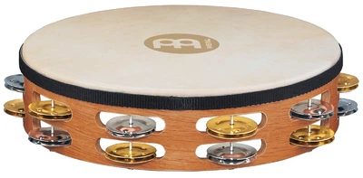 Тамбурін MEINL Recording-Combo Goat-Skin Wood Tambourine Dual-Alloy Jingles Super Natural TAH2M-SNT