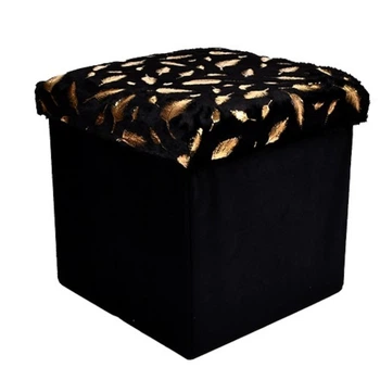 Тумба-пуф з кришкою Plush 35х35х35 см, з м'яким сидінням Чорний (R33442)