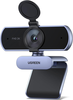 Вебкамера UGREEN 2К з мікрофоном USB-веб-камера Full HD Gray (CM717)