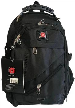 Рюкзак маленький тканинний ортопедичний VICTORY з металевою ручкою + usb шнур 8810S чорний