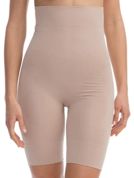 Корректирующие шорты до колена с высокой талией Relaxsan FarmaCell Bodyshaper Пудровые – Сильная утяжка 4XL (603)