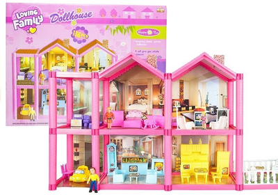 Domek dla lalek Lean Toys z akcesoriami + Meble 69 cm (5905884457436)