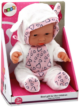 Пупс Lean Toys в одязі з шапочкою White 21 см (5905991005841)