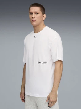 Футболка для тренувань довга чоловіча Puma Graphics 52762602 2XL White з принтом (4069157234252)