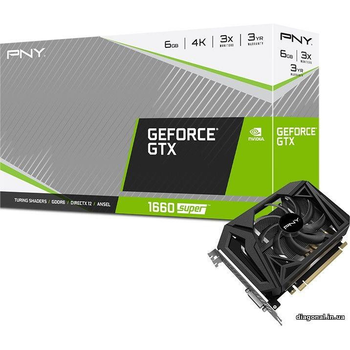 Видеокарта PNY GeForce GTX 1660 SUPER 6GB Single Fan (VCG16606SSFPPB)
