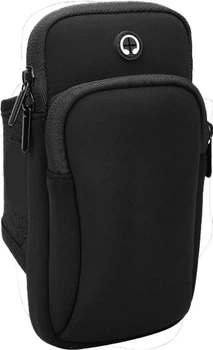 Спортивная сумка для бега на руку Vexal 2 карманами 18 х 9.5 см Black (М0664)