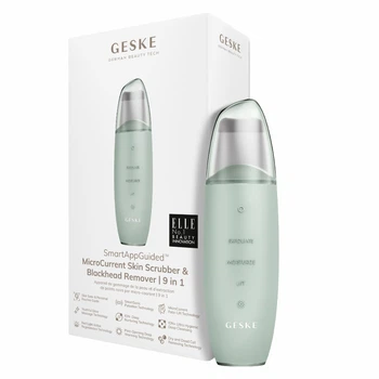 Микротоковый скрабер для кожи и устранения черных точек GESKE MicroCurrent Skin Scrubber&Blackhead Remover 9в1 зеленый