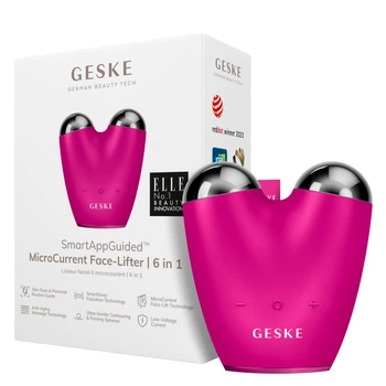 Микротоковый подтягиватель лица GESKE MicroCurrent Face-Lifter 6в1 фуксия