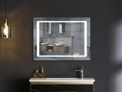 Зеркало 90x70 см Антизапотівне LED Touch Сенсор Фасадне Підсвічування Діммер Mixxus Style MR13-90x70-REVERSE Скло 5 мм із Срібною амальгамою Алюмінієвий каркас Товщина 3 см (MI6667)