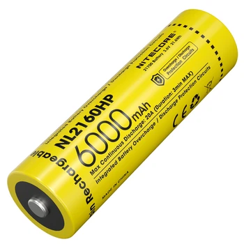 Акумулятор літієвий Li-Ion 21700 Nitecore NL2160HP (6000mAh), захищений