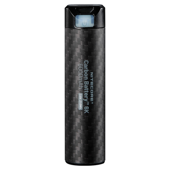 2в1 Зовнішнє джерело живлення для налобних ліхтарів + Power Bank Nitecore Carbon Battery™ 6K (Карбон, червоний маяк, 6000mAh, IP68)