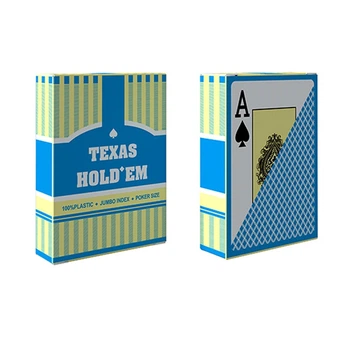 Пластикові гральні карти Texas Hold`em 54 шт сині