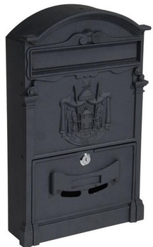 Skrzynka pocztowa No Name PW-550AL 256 x 87 x 410 mm Czarna (4772013098935)