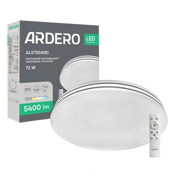 Світлодіодна люстра Ardero AL5750ARD SILVER 72Вт 2700-6500К 5400Лм 480х75 мм